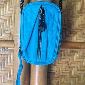 Aimee Kestenberg Vibrant Blue Crossbody Chain leather Bag